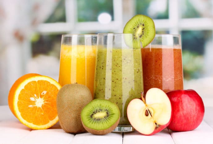 jugo de fruta saludable