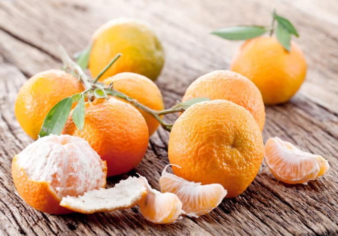 Fibras blancas en naranjas